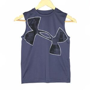 Under Armour Tank Top Shirt Youth Boys YSM Blue Sleeveless Heat Gear Loose Fit